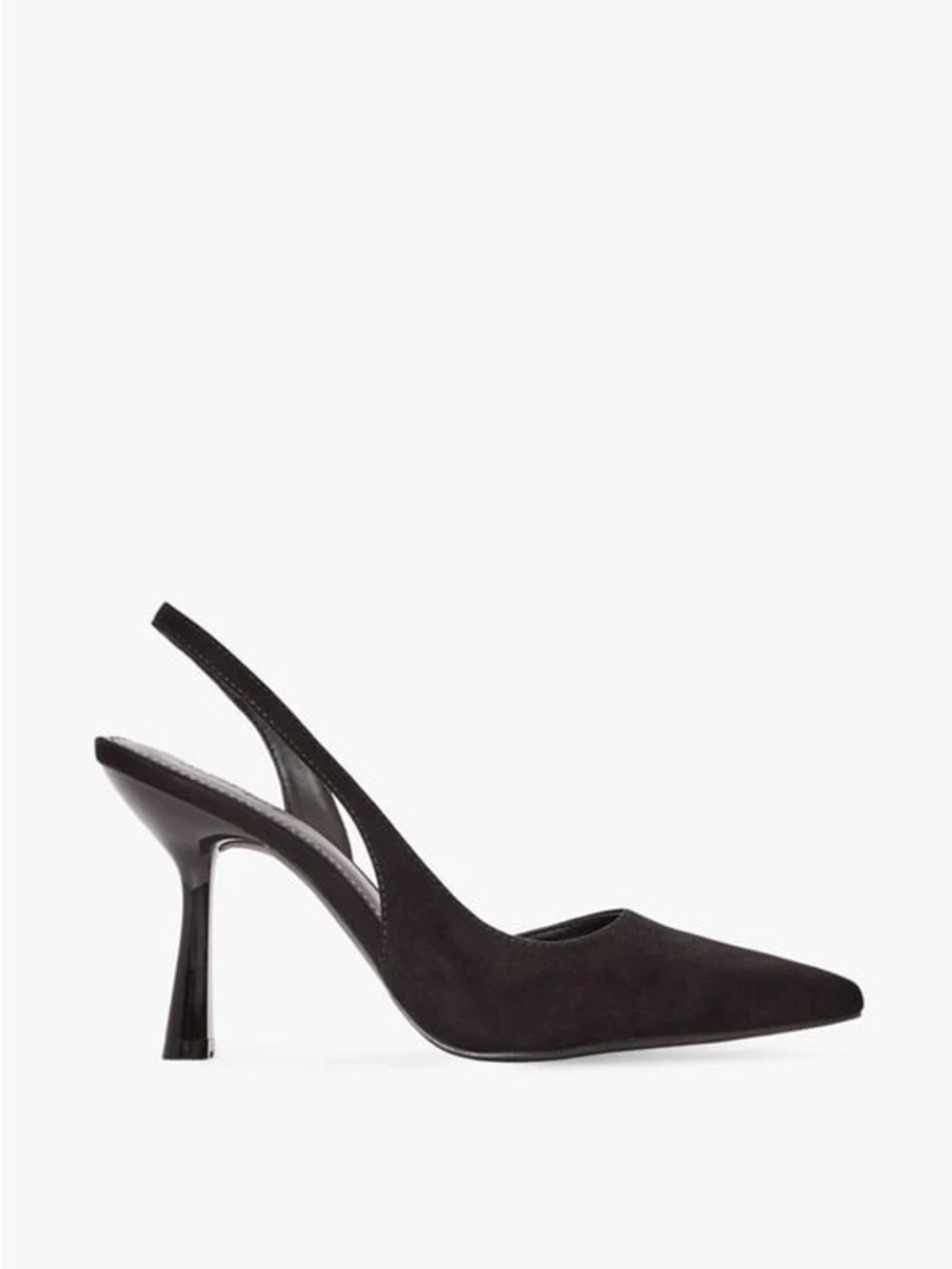 JustFab Black Suede Slingback Pointed Heels